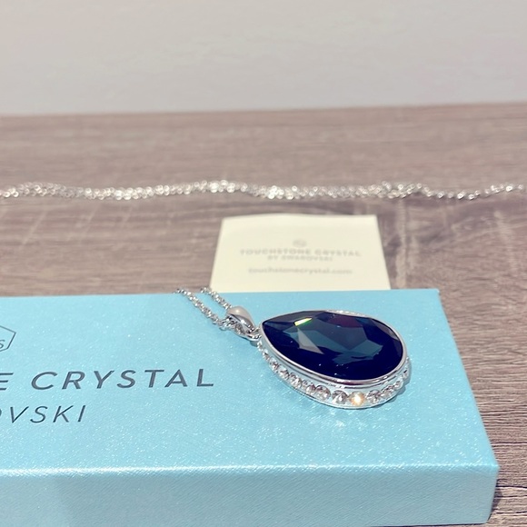 Touchstone Crystal Montana Drop Pendant Necklace - Picture 5 of 9